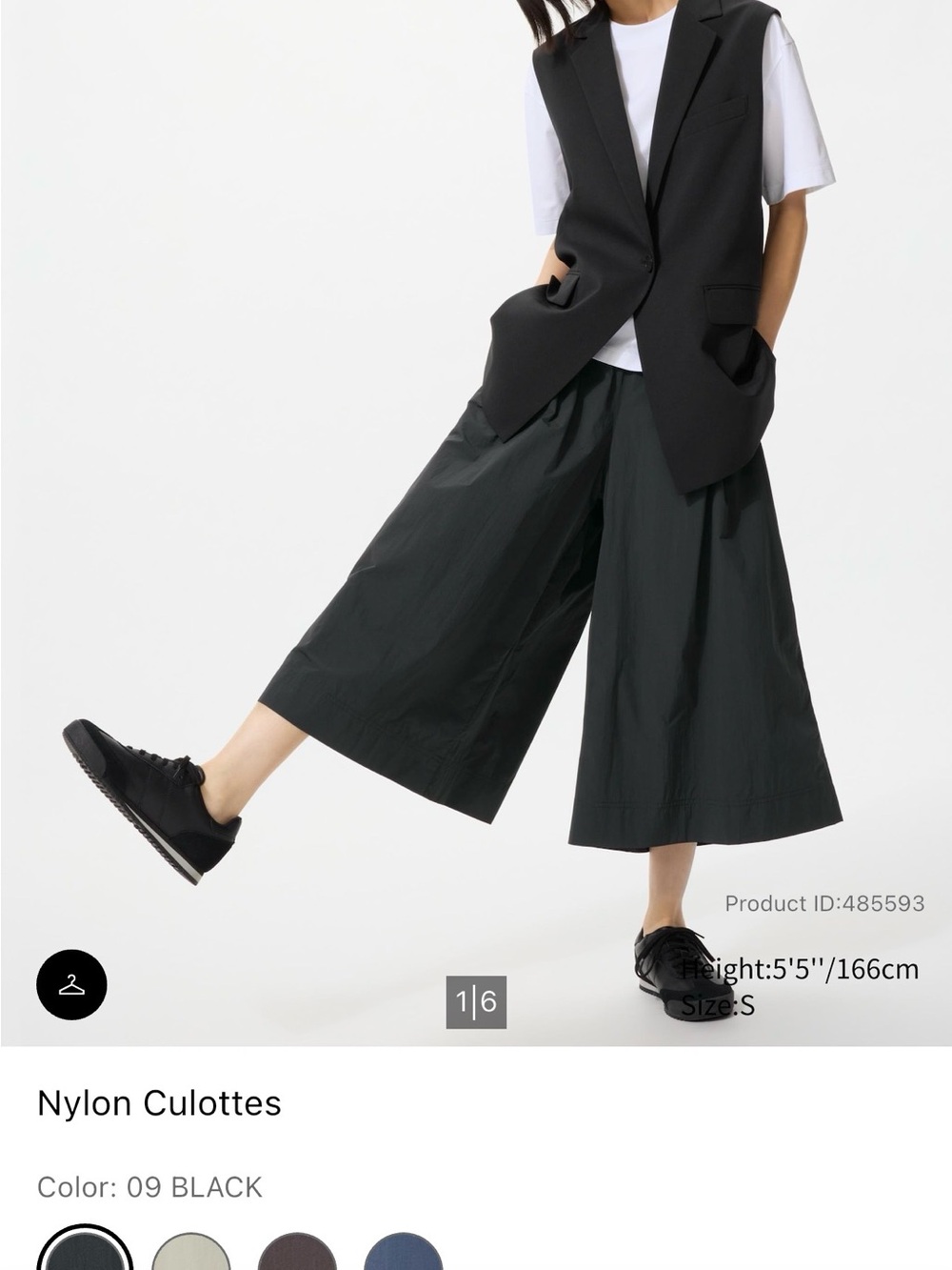 UNIQLO Nylon Culottes size S - Picture 2 of 4